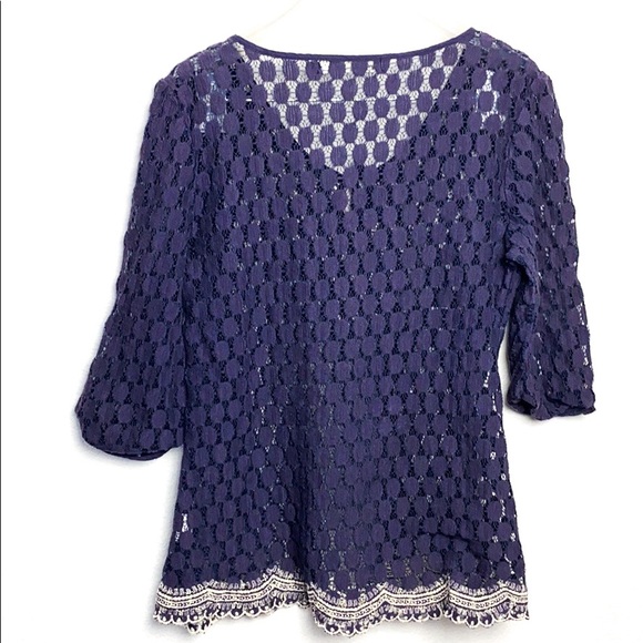 Solitaire Crochrt Purple Blouse - Picture 7 of 7